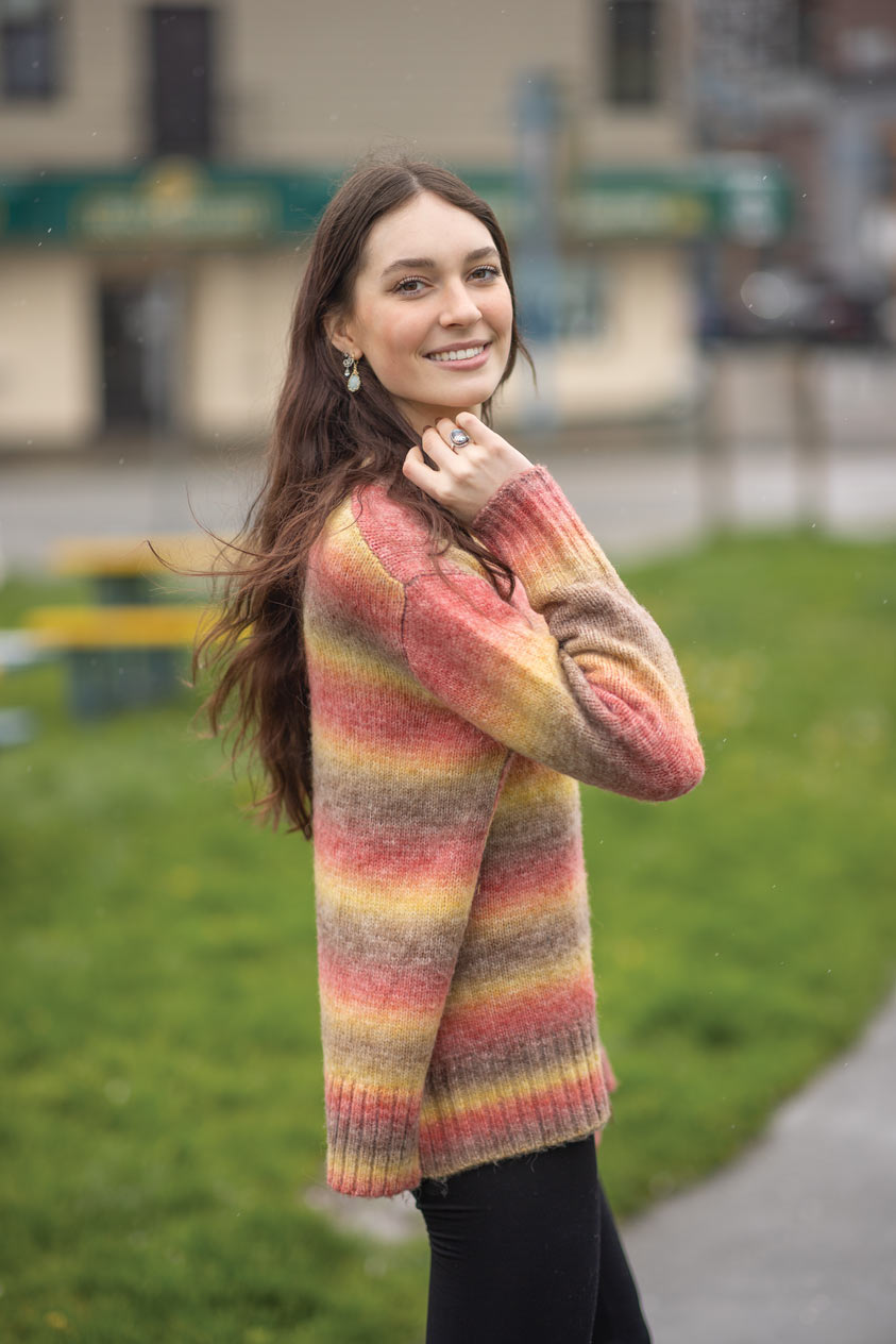 ST-13338 - Multi Coloured Striped Sweater